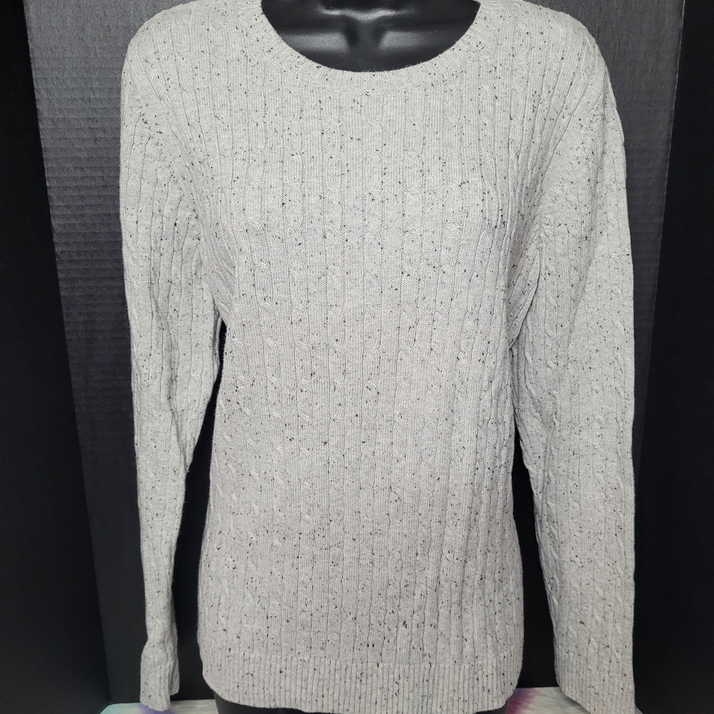 Croft & Barrow Light Gray Cable Knit Sweater